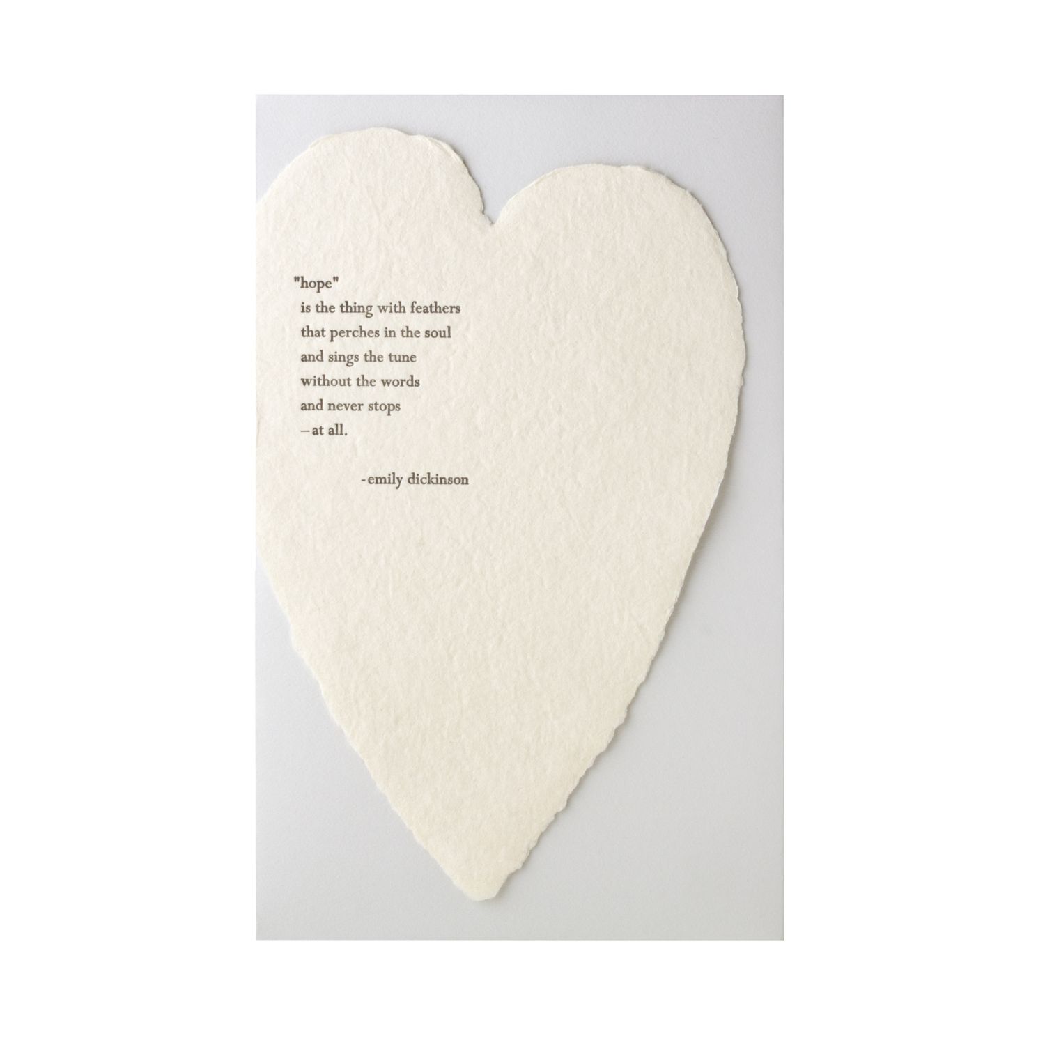 Dickinson Quote Letterpress Deckled Heart Card