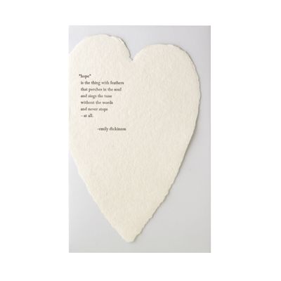 Dickinson Quote Letterpress Deckled Heart Card
