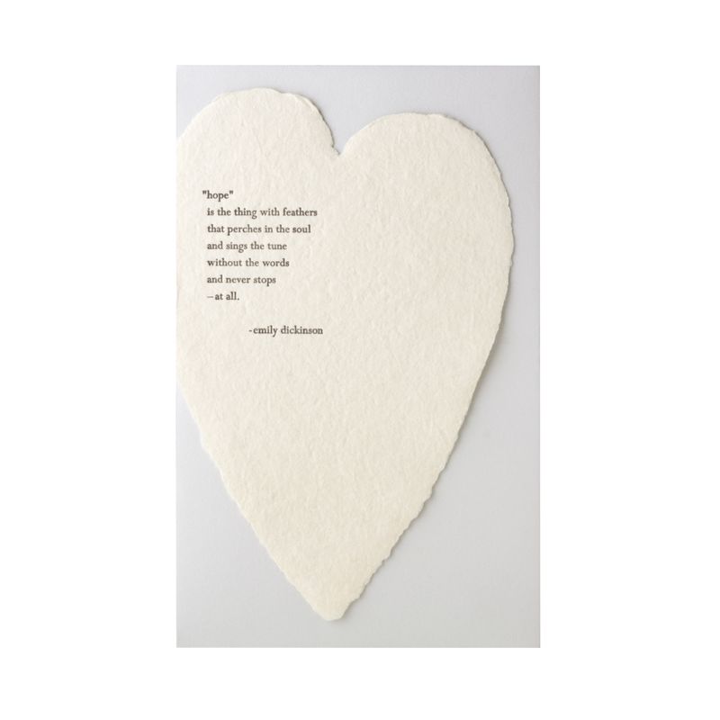 Dickinson Quote Letterpress Deckled Heart Card