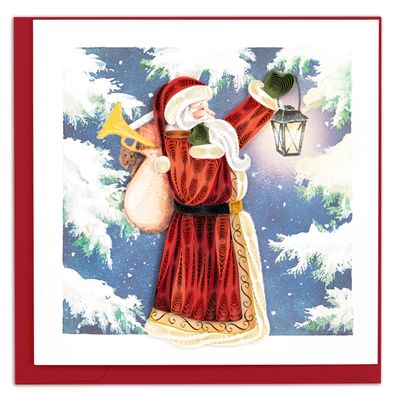 Quilled Vintage Santa Greeting Card
