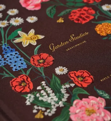 Garden Study Embroidered Sketchbook