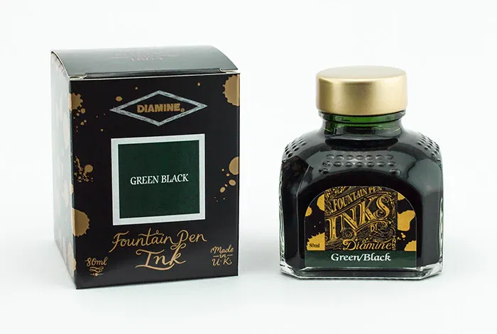 Diamine Green Black Bottled Ink (80ml)