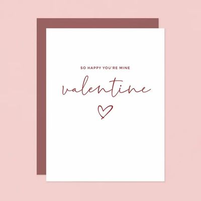 So Happy You're Mine Letterpress Valentine Card