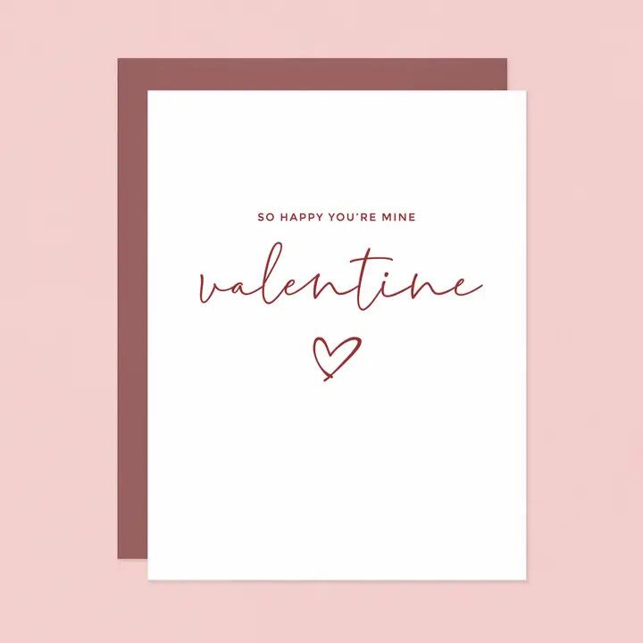 So Happy You're Mine Letterpress Valentine Card