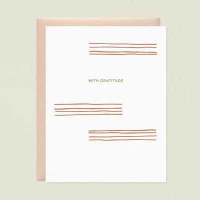 Lines With Gratitude Letterpress Thank You