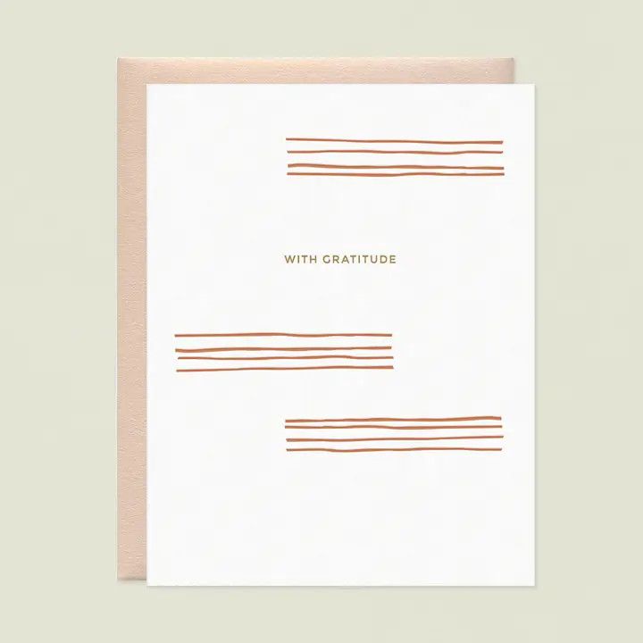 Lines With Gratitude Letterpress Thank You