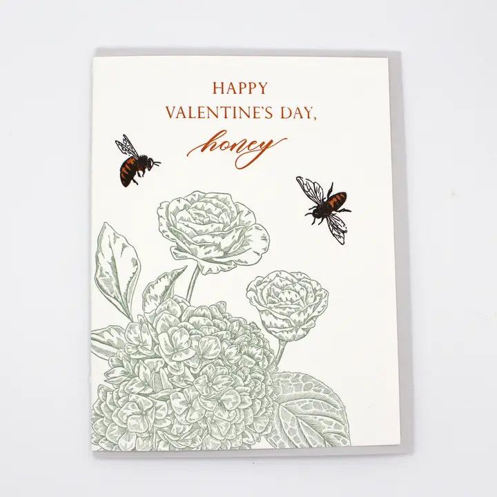 Happy Valentine's Day Honey Letterpress Card