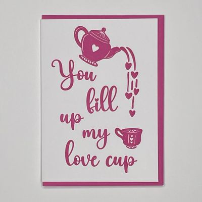 Love Cup Letterpress Greeting Card
