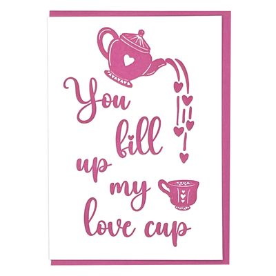 Love Cup Letterpress Greeting Card