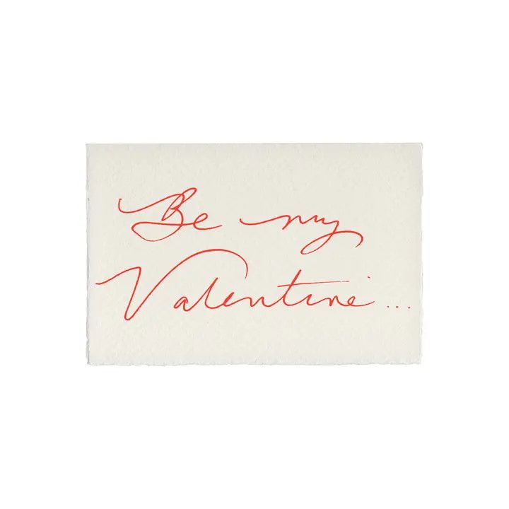 Be My Valentine Letterpress Card - Red
