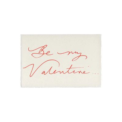 Be My Valentine Letterpress Card - Red