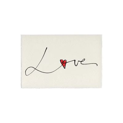 Love Heart Valentine Card - Red