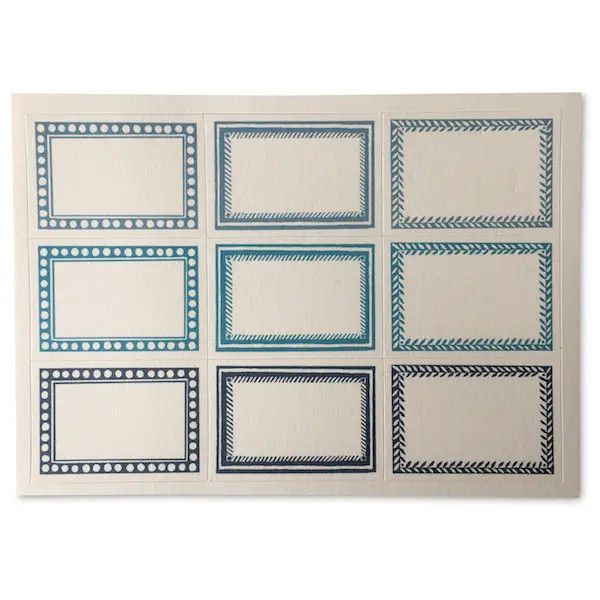 Small Self-Adhesive Labels in Blue-Green (pack of 18)