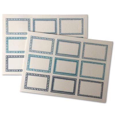 Small Self-Adhesive Labels in Blue-Green (pack of 18)