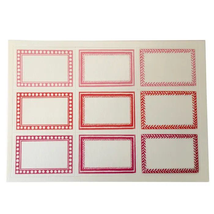 Small Self-Adhesive Labels in Red (pack of 18)