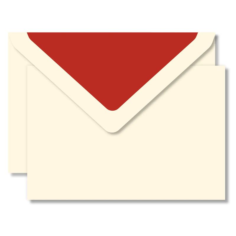 Original Crown Mill Notecard Box - Cream/Red