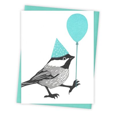 First Guest Chickadee Letterpress Card