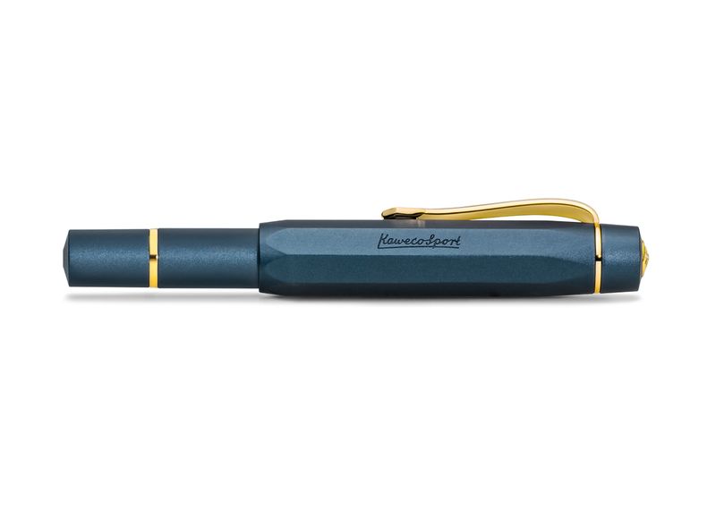 Kaweco AL Sport Navy &amp; Gold Piston Fountain Pen (Solo)