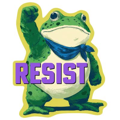 Frog Resist - Social Justice Protest Sticker For Activists