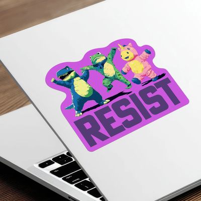 Inflatable Frog, Dinosaur, Unicorn Resist - Social Justice Protest Sticker For Activists
