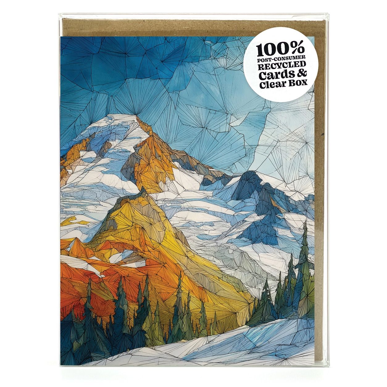 Geometric Mountains Recycled Notecards (box of 8)