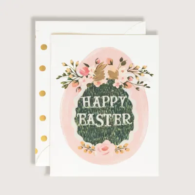 Happy Easter Floral Egg Card