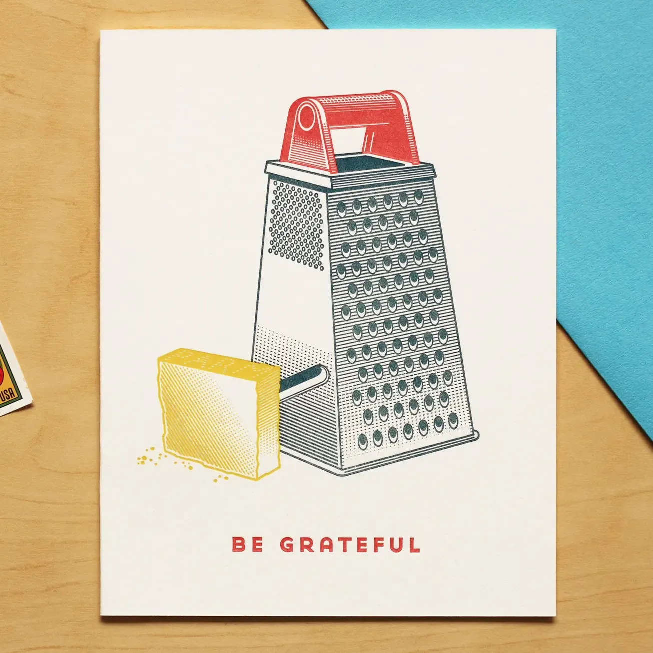 Be Grateful Letterpress Card
