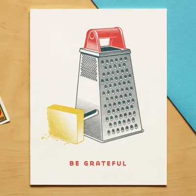 Be Grateful Letterpress Card