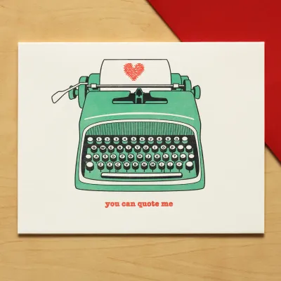 Typewriter Valentine Love Letterpress Card