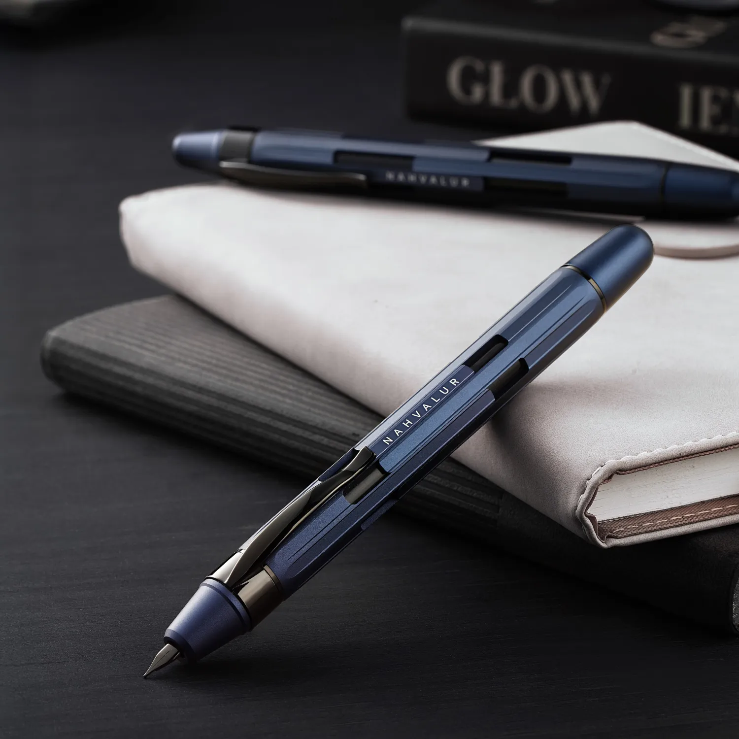 Nahvalur Eclipse Fountain Pen in Cobalt Black
