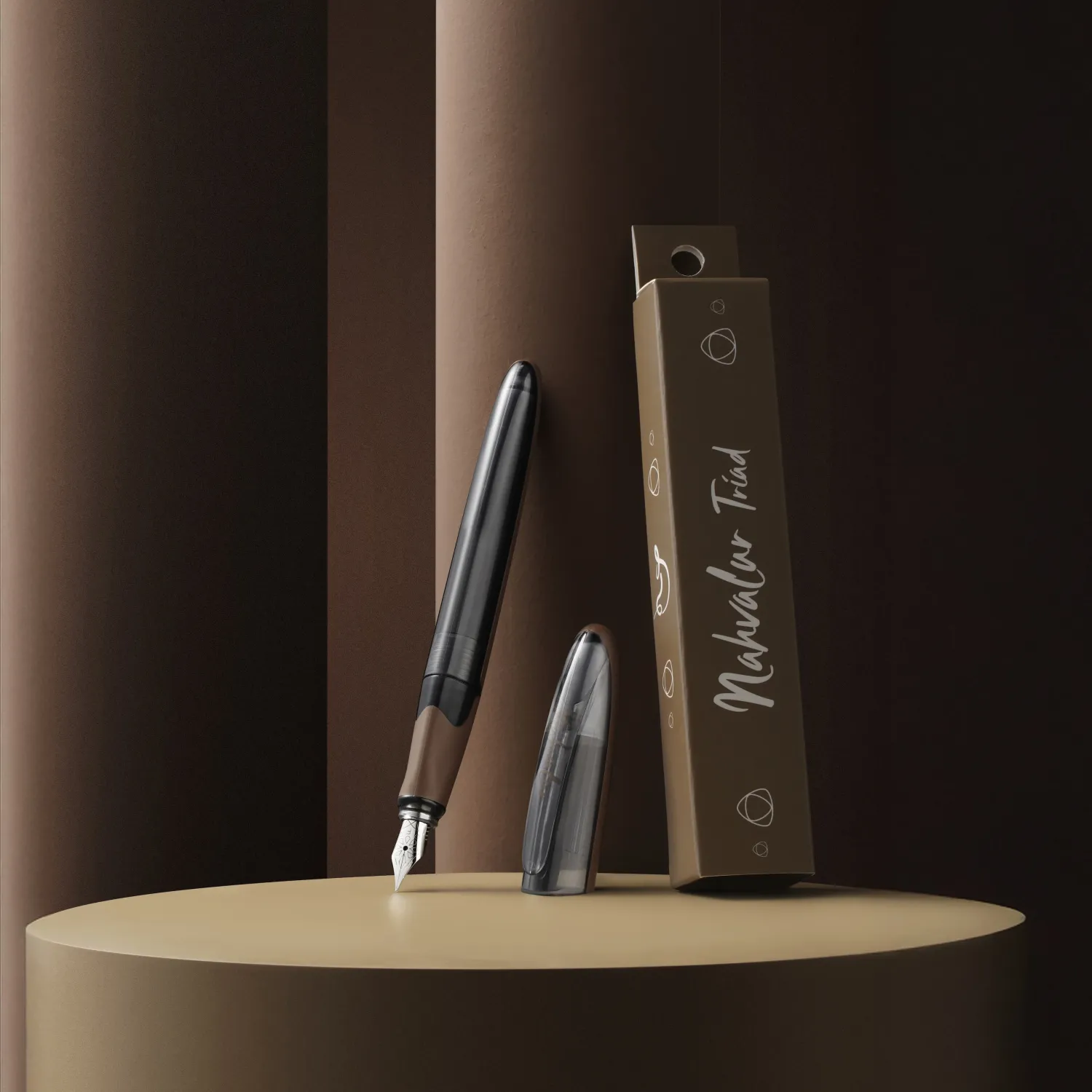 Nahvalur Triad Fountain Pen in Chocolate