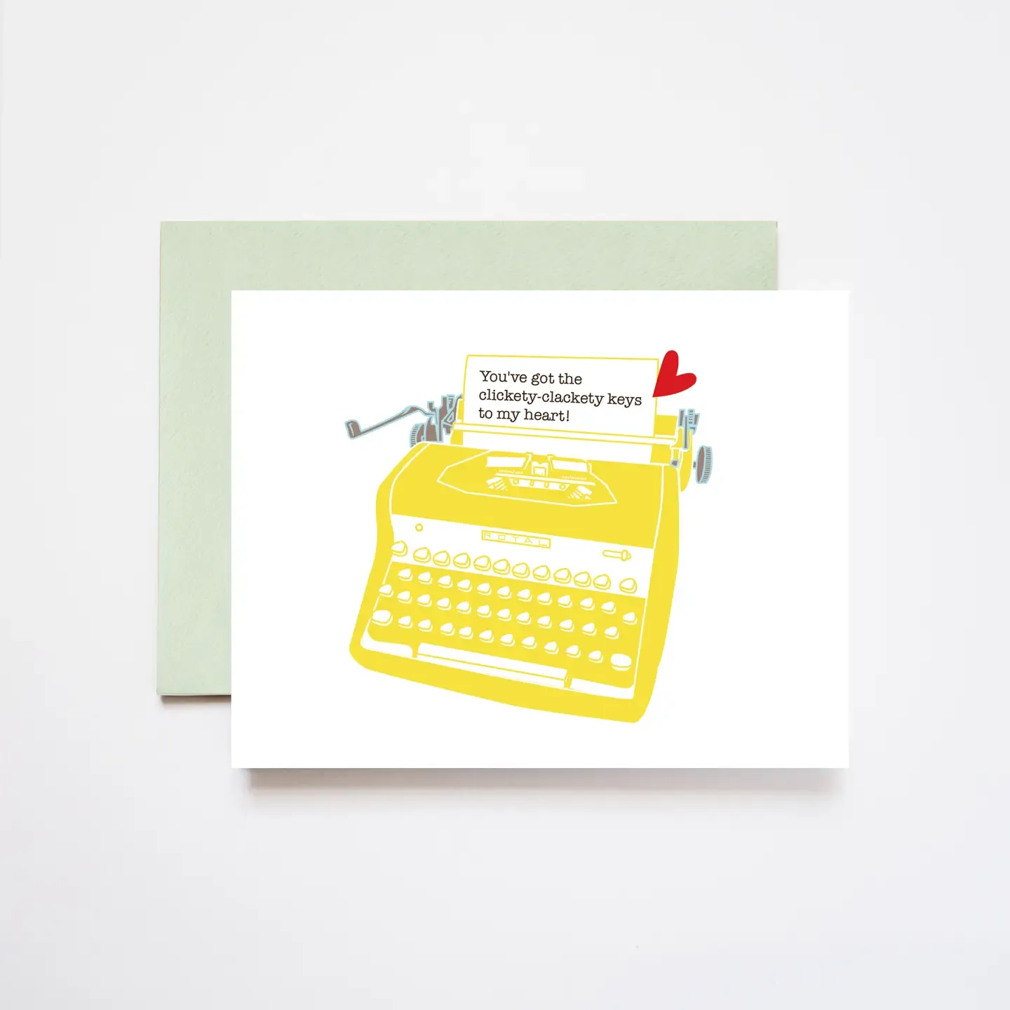 Sweet Typewriter Valentine Greeting Card