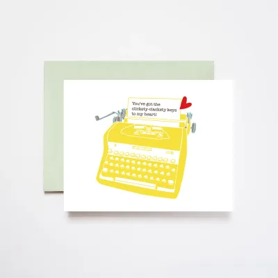 Sweet Typewriter Valentine Greeting Card