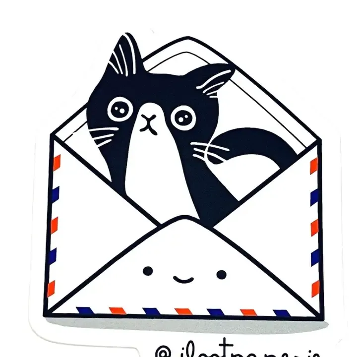 Tuxedo Cat Mail Sticker