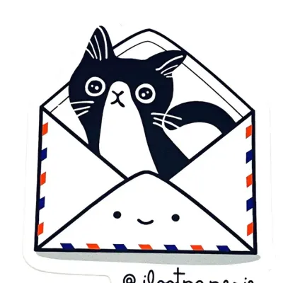 Tuxedo Cat Mail Sticker