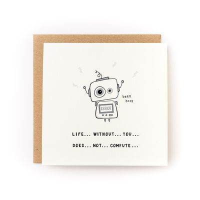 Love Robot Letterpress Card