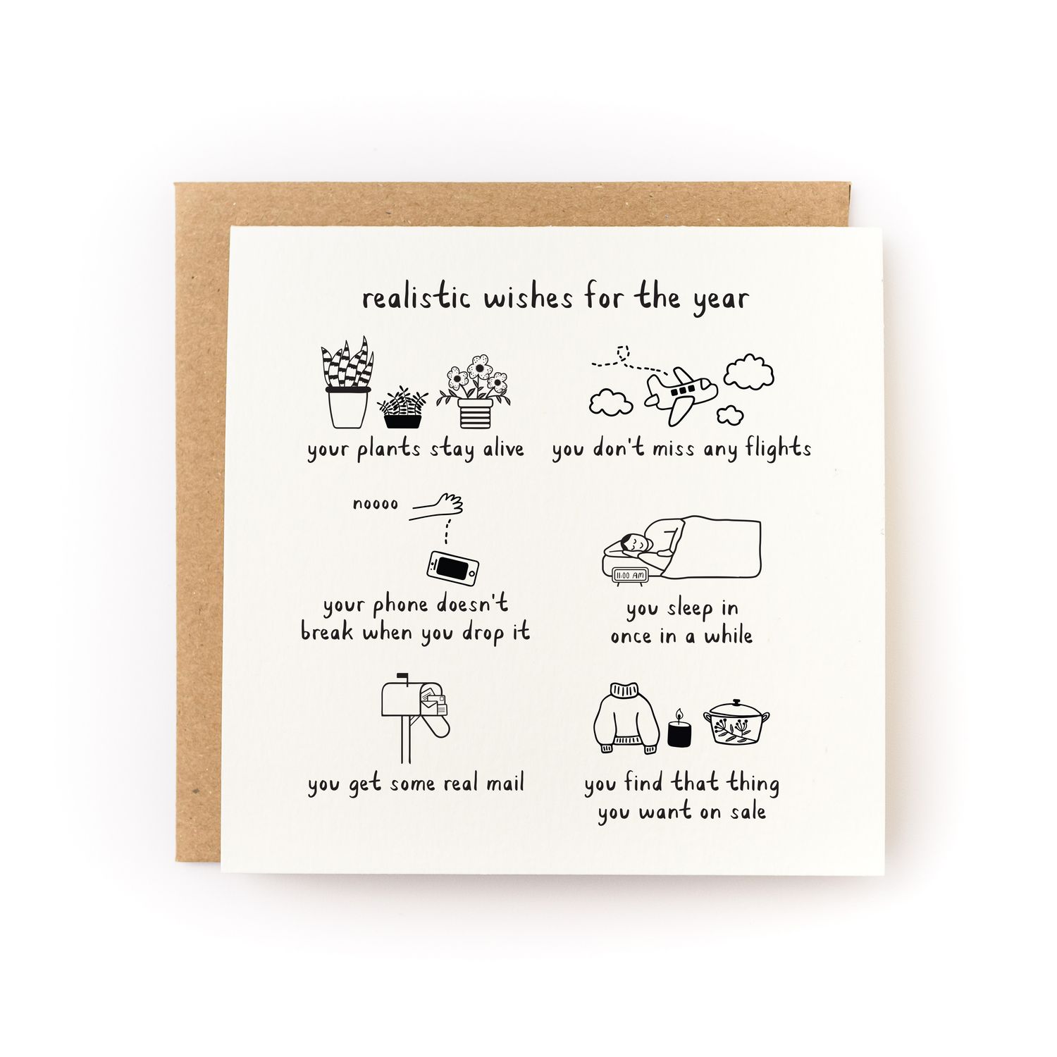 Realistic Wishes Letterpress Birthday Card