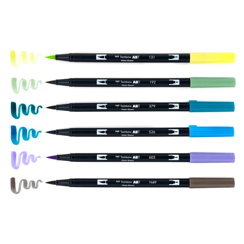 Dual Brush Pen Art Markers - Landscape (pack of 6)