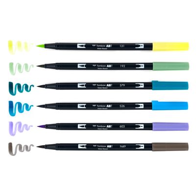 Dual Brush Pen Art Markers - Landscape (-ack of 6)
