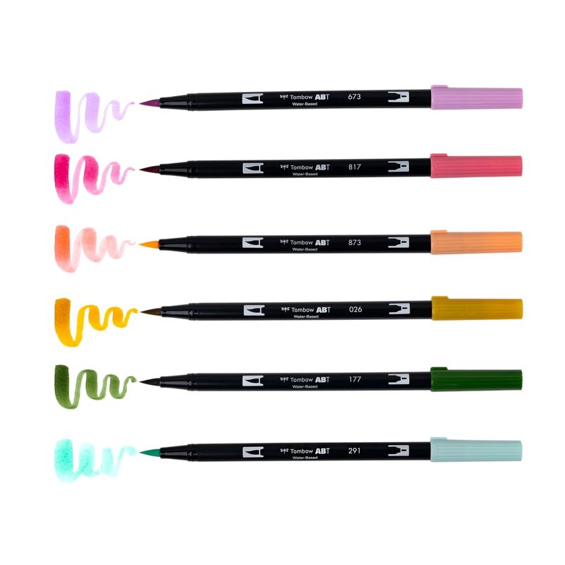 Dual Brush Pen Art Markers - Teatime (pack of 6)