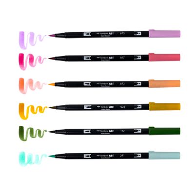 Dual Brush Pen Art Markers - Teatime (pack of 6)