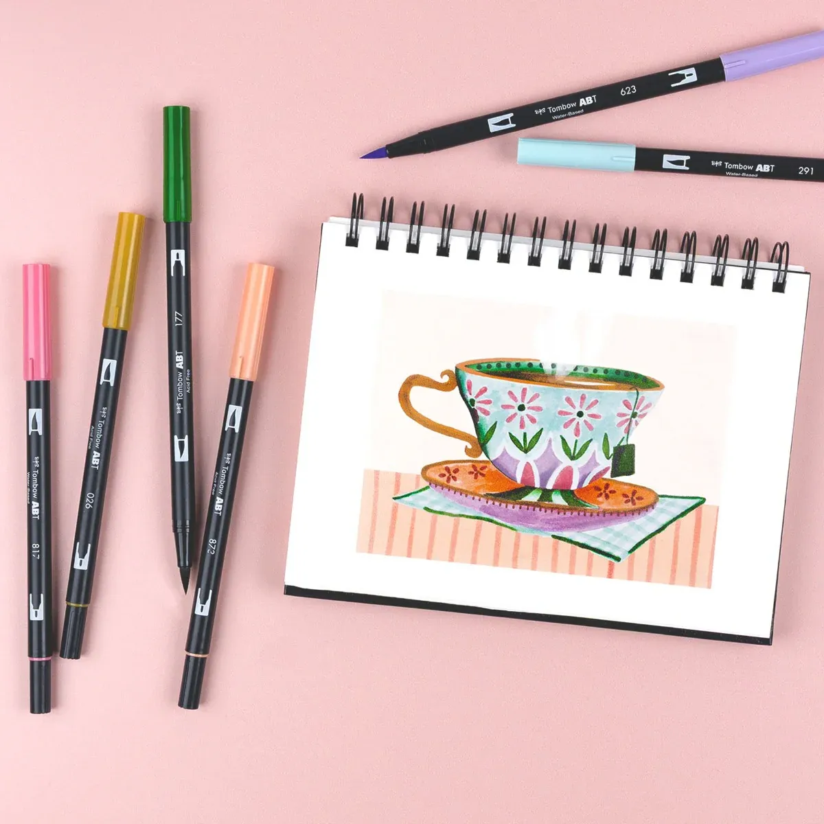 Dual Brush Pen Art Markers - Teatime (pack of 6)