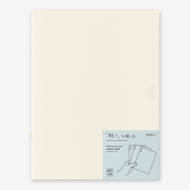 Midori MD Notebook Light A4 Grid - Set of 3