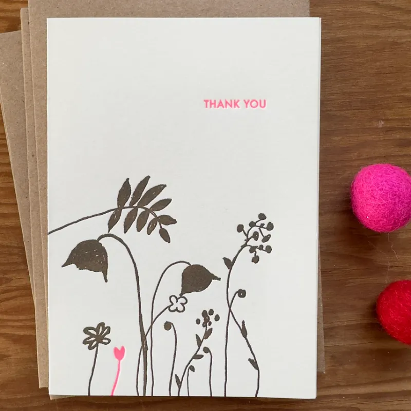 Thank You Flowers Letterpress Greeting Cards (box of 6)