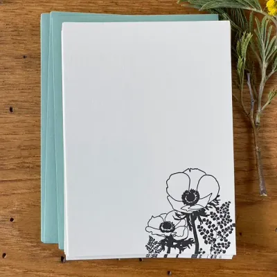 Anemones Letterpress Notecards (set of 10)