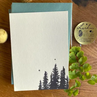 Trees &amp; Stars Letterpress Notecards (set of 10)