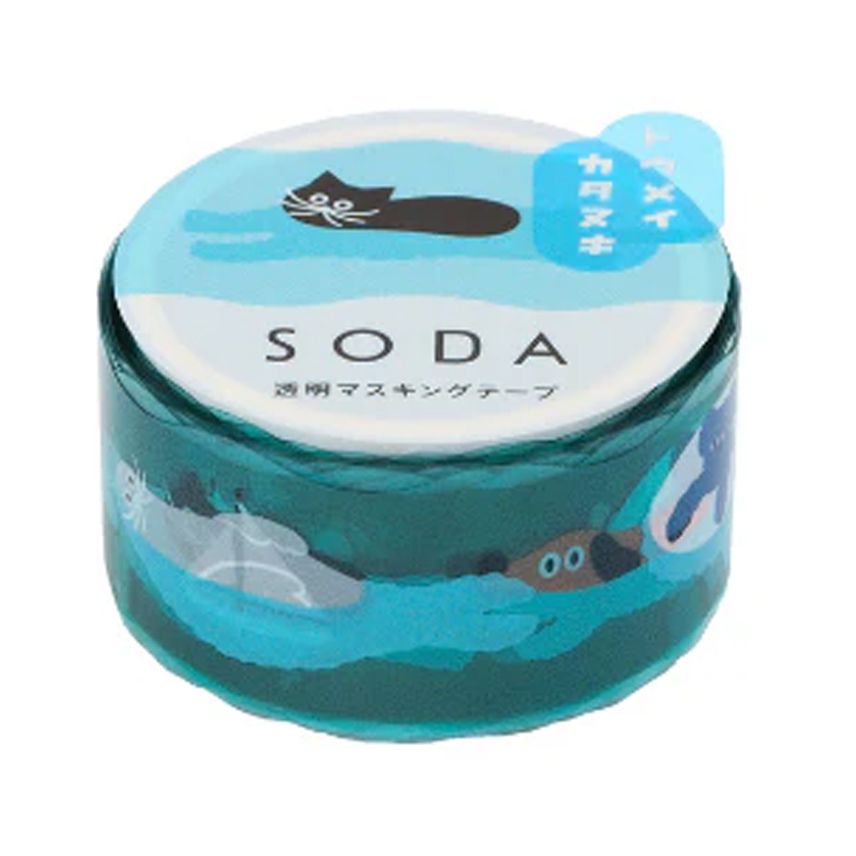 Soda Transparent Masking Tape - Swimming