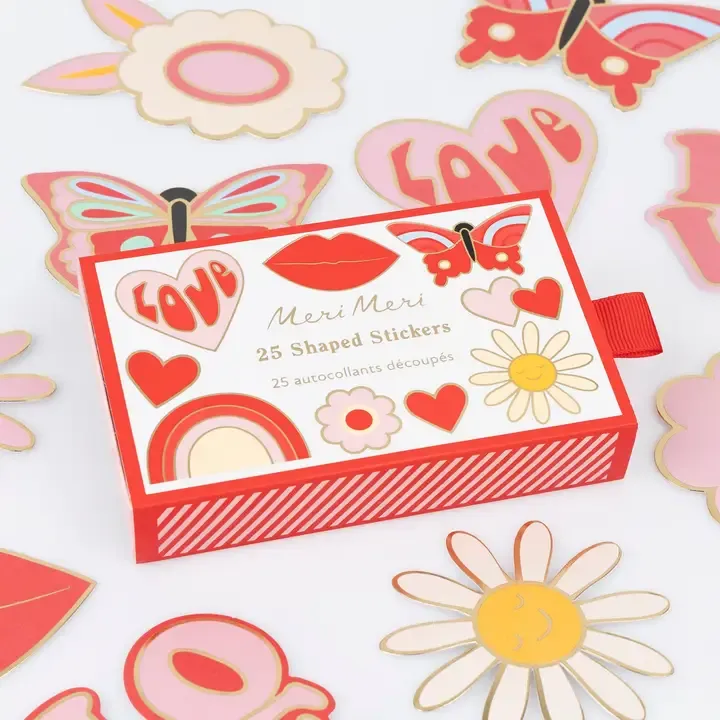 Groovy Love Shaped Stickers (25 stickers)