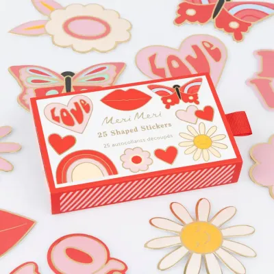 Groovy Love Shaped Stickers (25 stickers)