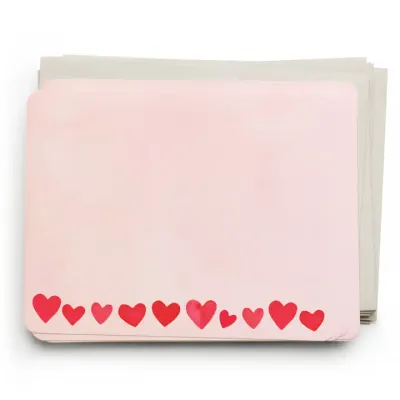 Mini Hearts Blush Flat Notes (Set of 8)
